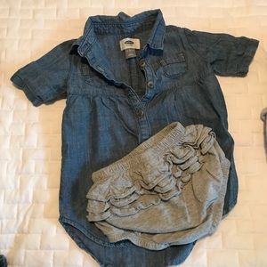 Chambray Tunic w/ Gray Bloomers